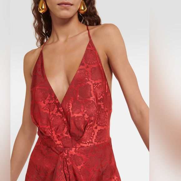 SIMKHAI Carmine snake-print satin maxi dress - Picture 2 of 5